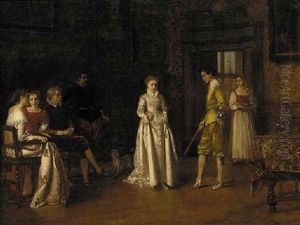 The Dancing Lesson by Charles Francois Pecrus