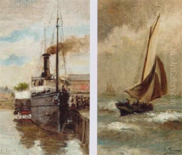 A Steamer In The Harbour At Trouville - view 1