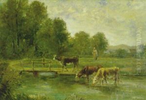 Landschaft Mit Vieh Am Teich Landschaft Mit Vieh Am Teich