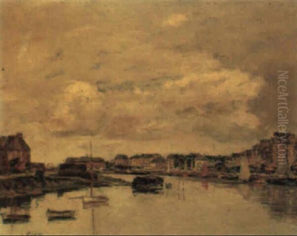 Boats Moored In A French Harbour - view 1