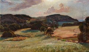 Heather Hills And Lush Fields by Viggo Christian Frederick Pedersen