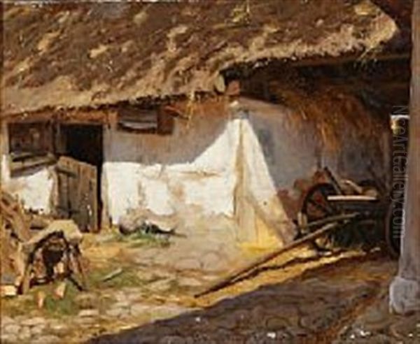 A Sunlit Thatched Cottage - view 1