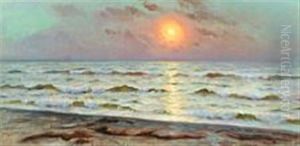 Sunset By The Shore by Viggo Christian Frederick Pedersen