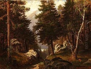 Autumn Day In The Woods, Presumably Germany by Viggo Christian Frederick Pedersen