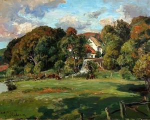Grazing Cows Near The Water Mill At Oreso