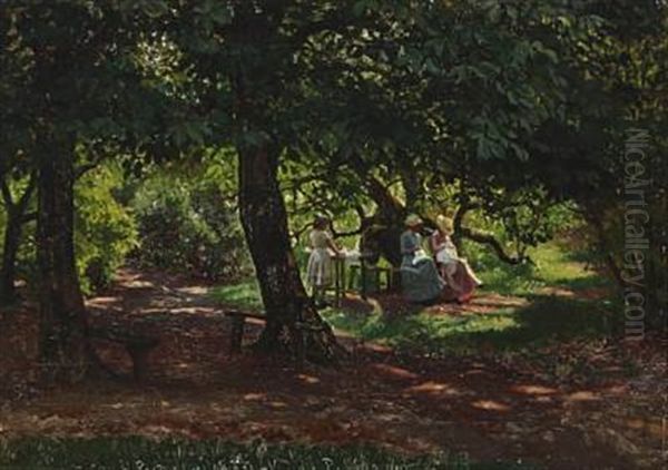 Three Young Women Under The Chestnut Tree - view 1