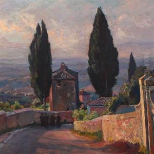 Italian Landscape From Porta Fiorentina by Viggo Christian Frederick Pedersen