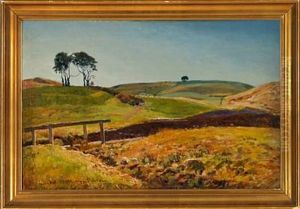 Overlooking A Hilly Landscape