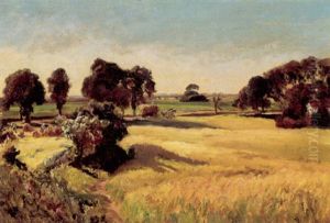 Hostlandskab Med Bla Himmel by Viggo Christian Frederick Pedersen