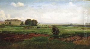 An Extensive Farm Landscape by Viggo Christian Frederick Pedersen