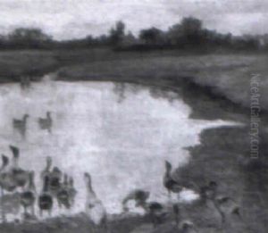 G+s Ved Et Vandhul by Viggo Christian Frederick Pedersen
