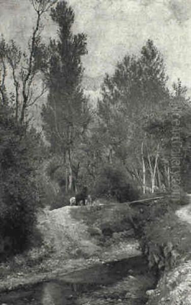 Parti Fra Sora Med Farehyrde Ved Et Vadested - view 1