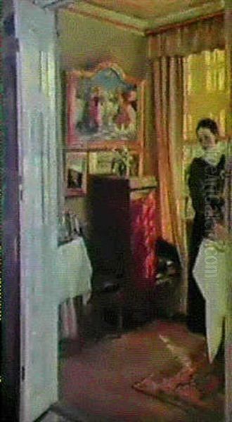'sollys I Stuen' Interior Med Kunstnerens Hustru - view 1