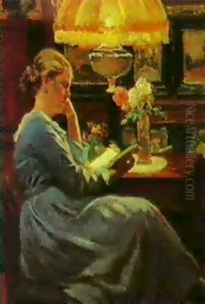 Interior Med Kunstnerens Hustru Laesende - view 1