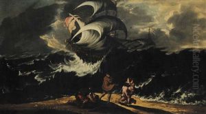Tempesta Marina Con Barche E Velieri Tempesta Marina Con Barche E Velieri