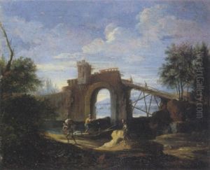 Paesaggio Fluviale Con Rovine E Pescatori by Bartolomeo Pedon
