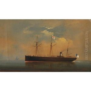 Steamship With Portuguese Flag