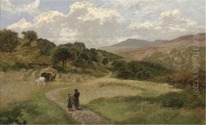Harvest In The Machno Valley Near Betws-y-coed by James Peel
