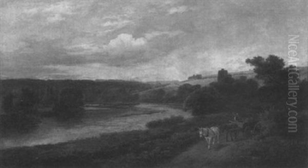 Horse Cart On A Riverside Track - view 1