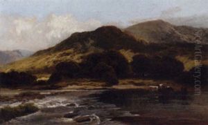 Cattle Watering, Near Beddgelert by James Peel