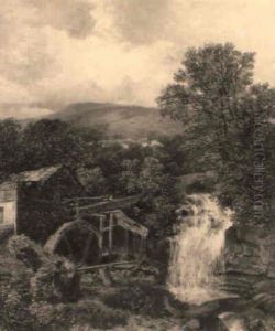 Young Girls Before A Watermill by James Peel