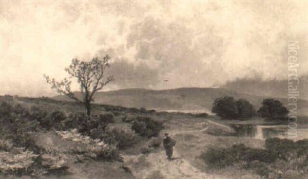 A Figure On A Path In A Moorland Landscape - view 1