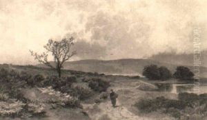 A Figure On A Path In A Moorland Landscape