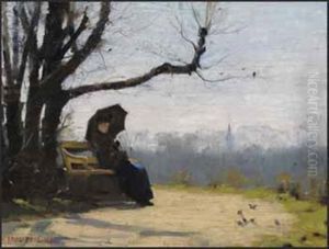 Woman With A Parasol, Isaure Verdier by Paul Peel