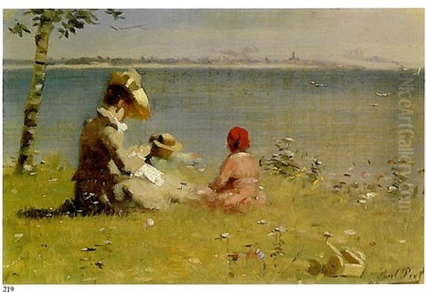 Resting By The River Shore by Paul Peel