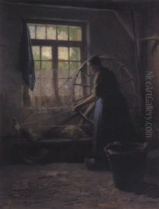 Woman With Spinning Wheel
