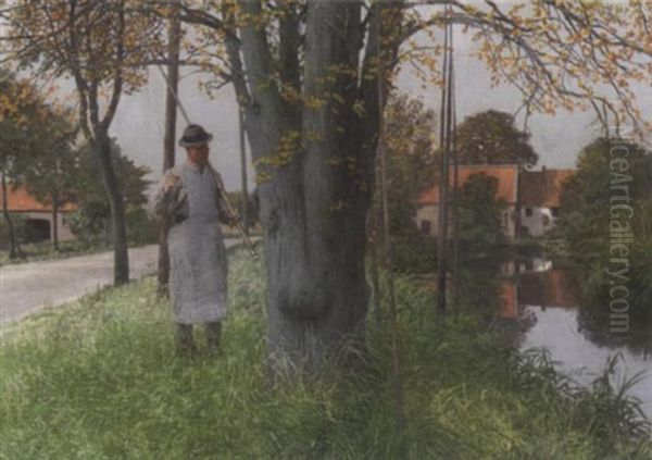 Dorflandschaft Mit Angler - view 1
