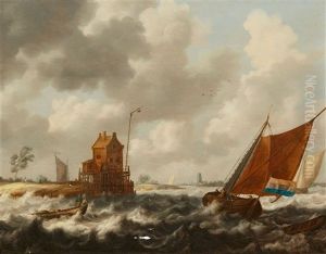 Coastal Landscape With Fishing Boats by Bonaventura Peeters the Elder