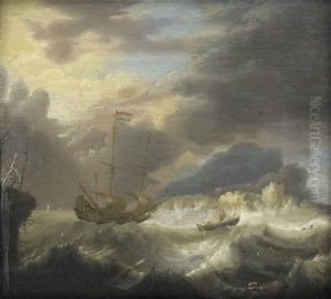 Ships In Stormy Weather by Bonaventura Peeters the Elder