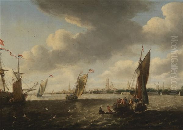 Ships On The Scheldt Before Antwerp - view 1