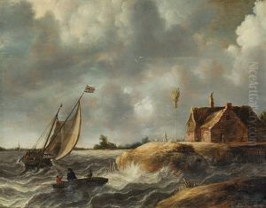 A Sailing Ship Off The Dutch Coast by Bonaventura Peeters the Elder