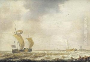 A Herring Buss And Others Ships Off A Coast by Bonaventura Peeters the Elder