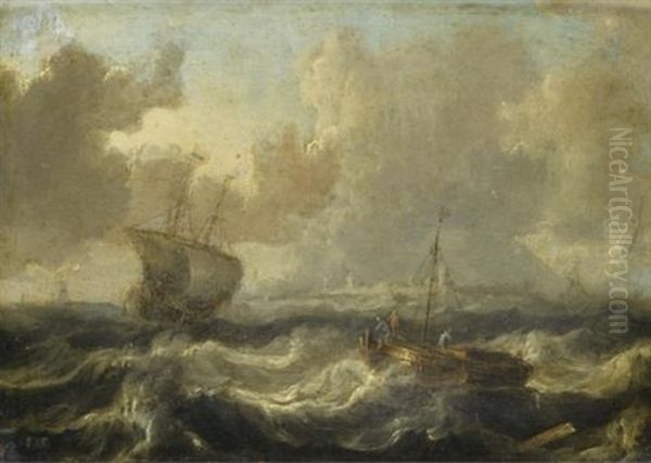 Mer Agitee Pres D'un Rivage Hollandais - view 1