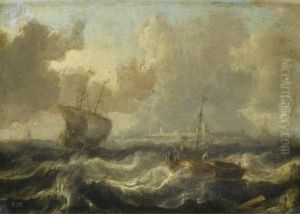 Mer Agitee Pres D'un Rivage Hollandais Mer Agitee Pres D'un Rivage Hollandais