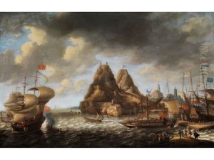 Segelschiffe Im Hafen Einer Sudlichen Kuste by Bonaventura Peeters the Elder