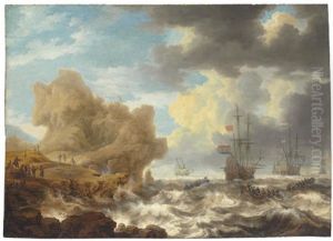 Ships By A Rocky Coast Ships By A Rocky Coast