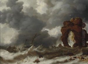 Stormy Seas With A Shipwreck Stormy Seas With A Shipwreck