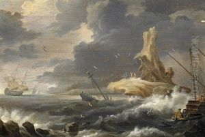 Schiffbruch In Sturmischer See by Bonaventura Peeters the Elder