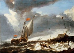 Schiffe Auf Bewegter See by Bonaventura Peeters the Elder