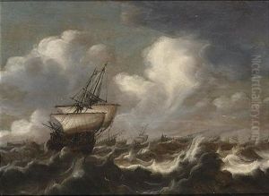 Shipping At Sea In A Light Breeze