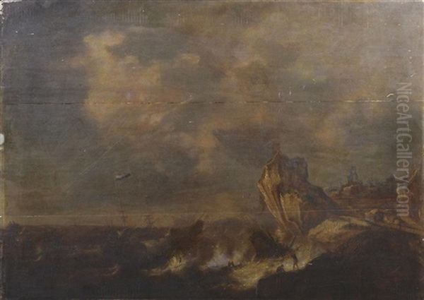 Marine: Schiffbruch Auf Sturmischer See Vor Sudlicher Kuste - view 1