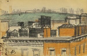 Rooftops, Harlem by Oscar Bluemner