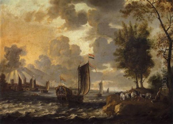 Coastal Landscape With Shipping - view 1