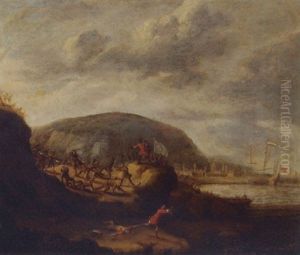 A Battle On A Cliff In The America's(?)
