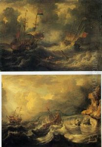 Naufrage Pendant Une Tempete by Bonaventura Peeters the Elder