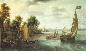 The Liefekenshoek On The River Schelde Near Antwerp Or Saint Anneke With A View Of Antwerp Beyond